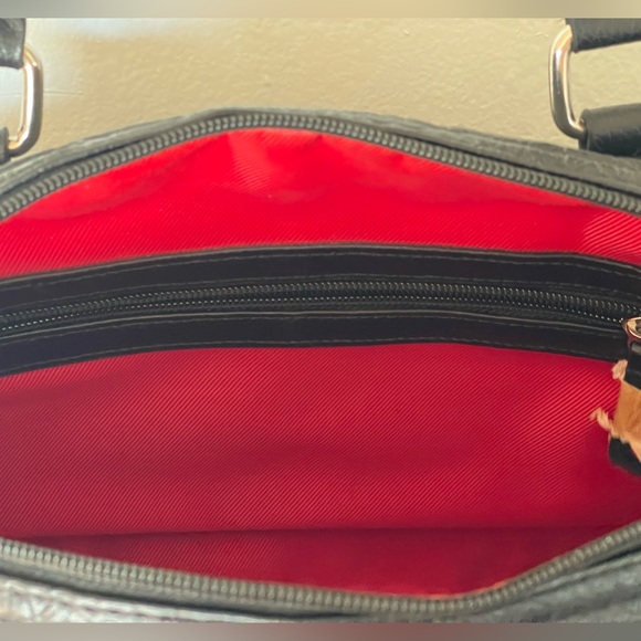 Loungefly Black Mickey & Minnie Embossed Satchel - Picture 6 of 7